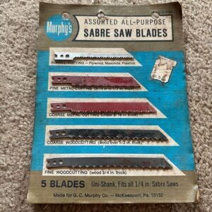Murphy’s Assorted All-Purpose Sabre Saw Blades 5 Pack
